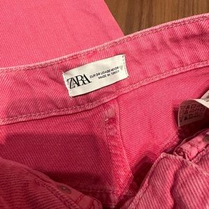 Zara pink wide leg jeans